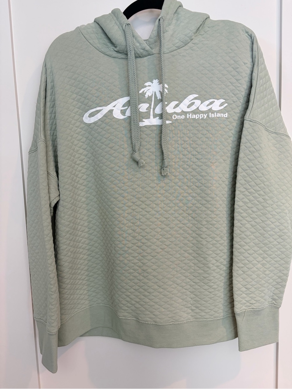 Liquid Energy Aruba One Happy Island Quilted Hoodie Sage Green XL